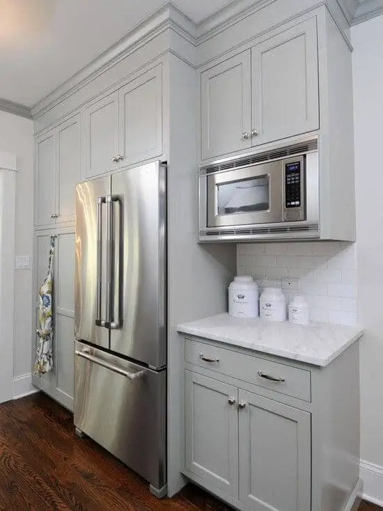 32 Kitchen Cabinets Around Refrigerator For More Storage Space